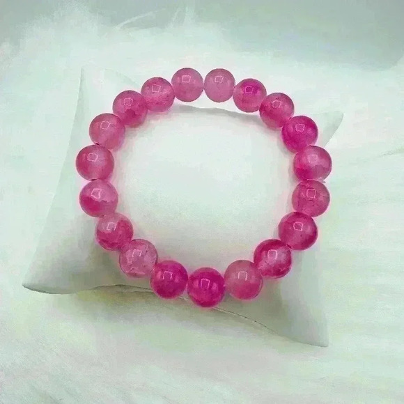 Celina Glass Beaded Bracelet in Bubblegum Pink - Picture 1 of 4